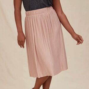 torrid Pleated Midi Skirt in Blush Pink
